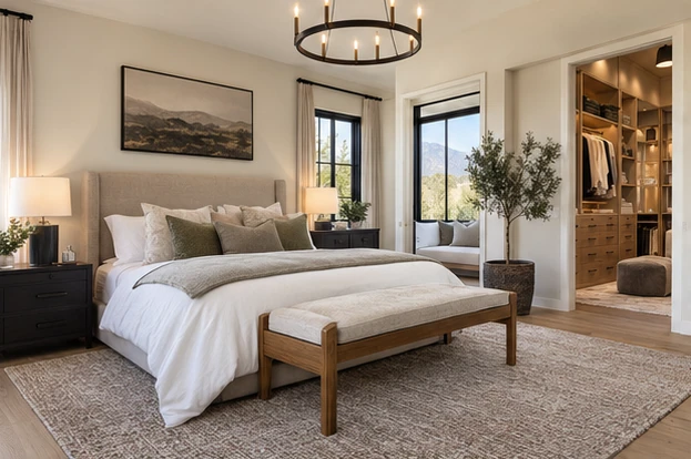 Canyon View House — Primary bedroom & closet