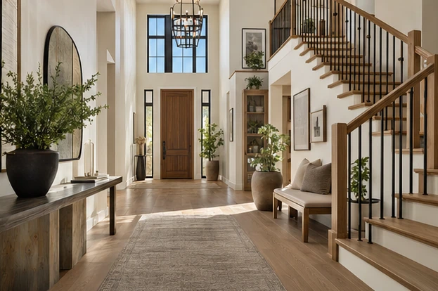 Canyon View House — Entry & staircase