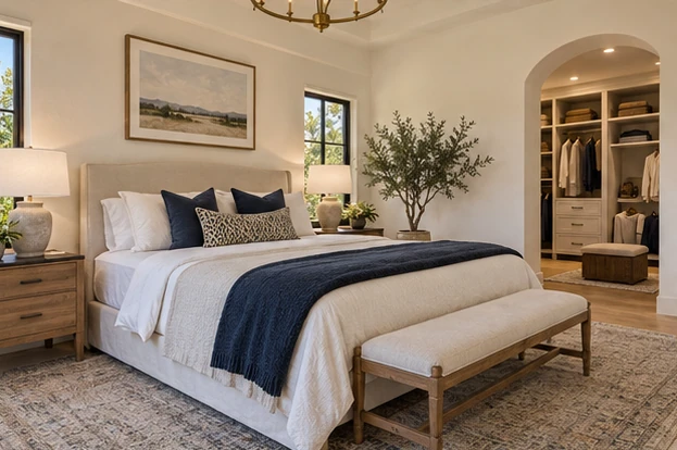 The Citrus House — Primary bedroom & closet