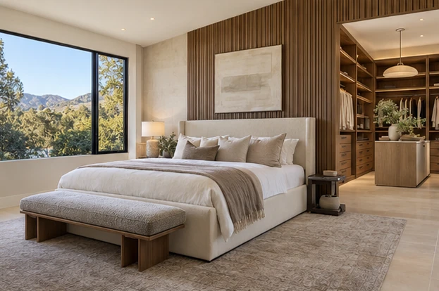 Oak Terrace Residence — Primary bedroom & closet