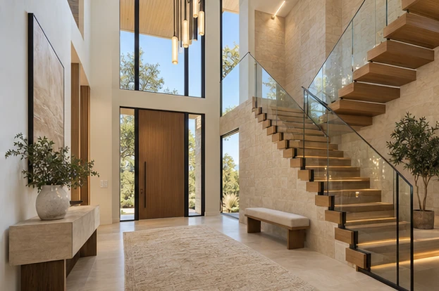 Oak Terrace Residence — Entry & staircase