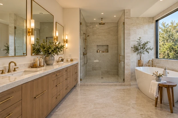 Olive Court Residence — Primary bathroom