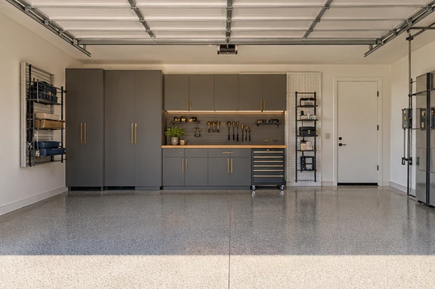 Olive Court Residence — Garage & storage