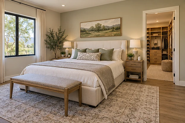 Sage Garden House — Primary bedroom & closet